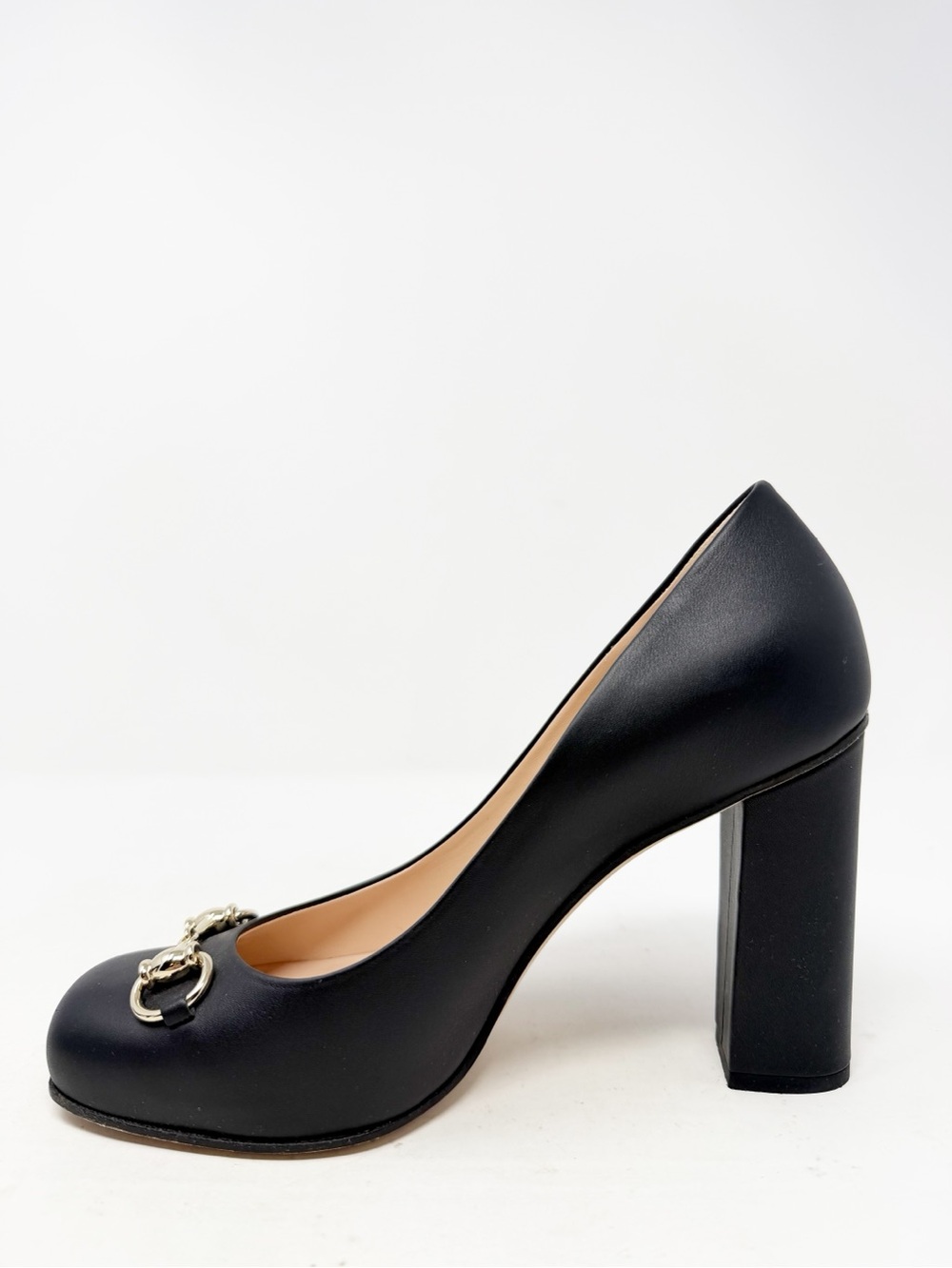 Gucci Horsebit Block Heel Black Leather Heels Womens Size EU 38 - Picture 5 of 11